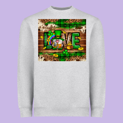St. Patrick's Day Love Gnome Tumbler Heavyweight Sweatshirt Designed By Neo Western