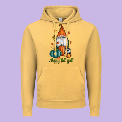 Happy Fall Y'all Gnome Vintage Hoodie Designed By Ranaportraitstore