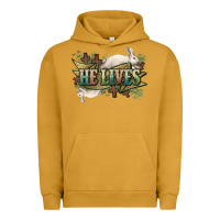 Pigment Peanut Butter He lives Easter Urban Hoodie - NancyCooperArtShop