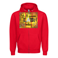 Red Western Y'all Gonna Learn Today Zipper Hoodie - LillyAllenDesigns