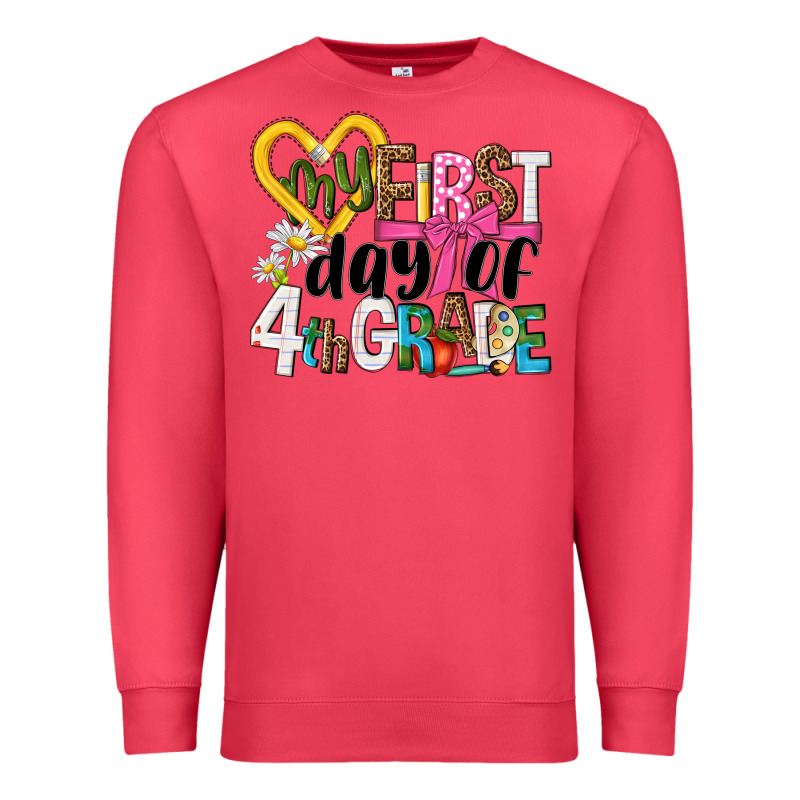 My First Day Of 4th Grade Premium Sweatshirt by NancyCooperArtShop | Teevron