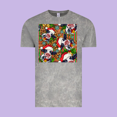 Christmas Leopard Cow Vintage Tee Designed By Fadigitalartstudio