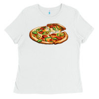 White big pizza Ladies Tee - AdoDesignShop