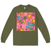 Army Green summer time of the sun seamless pattern Long Sleeve Tee - BundleAndBundleShop