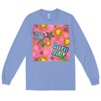Colony Blue summer time of the sun seamless pattern Long Sleeve Tee - BundleAndBundleShop