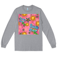 Heather Grey summer time of the sun seamless pattern Long Sleeve Tee - BundleAndBundleShop