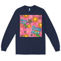 Navy summer time of the sun seamless pattern Long Sleeve Tee - BundleAndBundleShop
