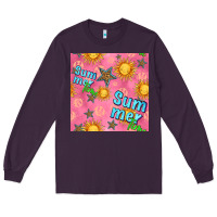 Plum summer time of the sun seamless pattern Long Sleeve Tee - BundleAndBundleShop