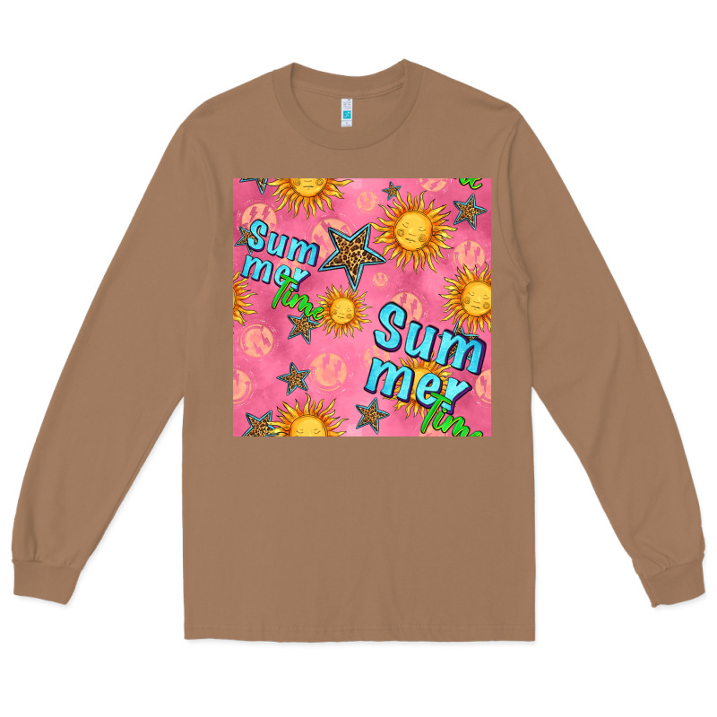 Summer Time Of The Sun Seamless Pattern Long Sleeve Tee by BundleAndBundleShop | Teevron