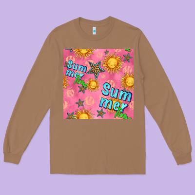 Summer Time Of The Sun Seamless Pattern Long Sleeve Tee Designed By Bundleandbundleshop