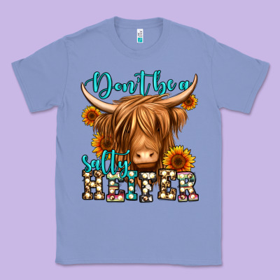 Don't Be A Salty Heifer Long Haired Cow Classic Tee Designed By Jasminsmagicworld