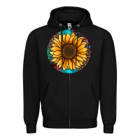 Black sunflower christmas ornament Zipper Hoodie - Jasminsmagicworld