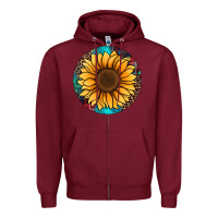 Burgundy sunflower christmas ornament Zipper Hoodie - Jasminsmagicworld