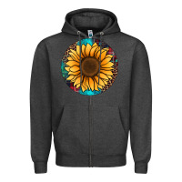 Charcoal Heather sunflower christmas ornament Zipper Hoodie - Jasminsmagicworld
