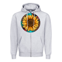 Heather Grey sunflower christmas ornament Zipper Hoodie - Jasminsmagicworld