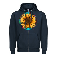 Navy sunflower christmas ornament Zipper Hoodie - Jasminsmagicworld