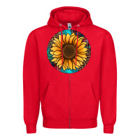 Red sunflower christmas ornament Zipper Hoodie - Jasminsmagicworld