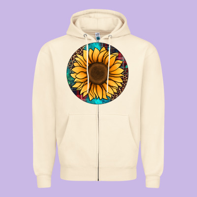 Sunflower Christmas Ornament Zipper Hoodie Designed By Jasminsmagicworld