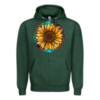 Sports Green sunflower christmas ornament Zipper Hoodie - Jasminsmagicworld
