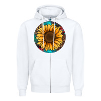 White sunflower christmas ornament Zipper Hoodie - Jasminsmagicworld