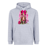 Heather Grey valentines day horse with sunglasses Heavyweight Hoodie - NancyCooperArtShop