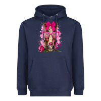 Navy valentines day horse with sunglasses Heavyweight Hoodie - NancyCooperArtShop