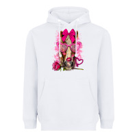 White valentines day horse with sunglasses Heavyweight Hoodie - NancyCooperArtShop