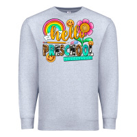 Heather Grey hello preschool Premium Sweatshirt - NancyCooperArtShop