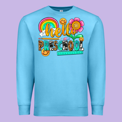 Hello Preschool Premium Sweatshirt Designed By Nancycooperartshop