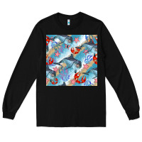 Black dolphin and crab seamless pattern Long Sleeve Tee - BundleAndBundleShop