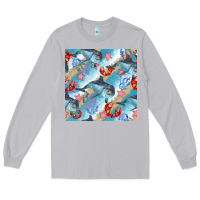 Moon Dust dolphin and crab seamless pattern Long Sleeve Tee - BundleAndBundleShop