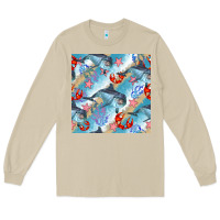 Mushroom dolphin and crab seamless pattern Long Sleeve Tee - BundleAndBundleShop