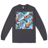 Smoke dolphin and crab seamless pattern Long Sleeve Tee - BundleAndBundleShop