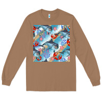 Toasted Coconut dolphin and crab seamless pattern Long Sleeve Tee - BundleAndBundleShop