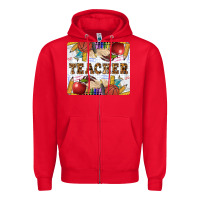 Red Teacher Zipper Hoodie - LillyAllenDesigns