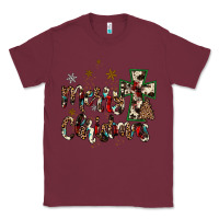 Burgundy merry christmas wood slice ornament Classic Tee - JahusDesignShop
