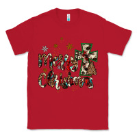 Red merry christmas wood slice ornament Classic Tee - JahusDesignShop