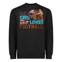 Black just a girl who loves football Heavyweight Sweatshirt - HRA Design Shop