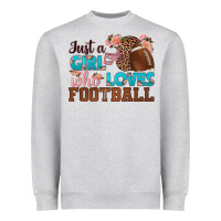 Heather Grey just a girl who loves football Heavyweight Sweatshirt - HRA Design Shop