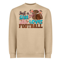 Just A Girl Who Loves Football Heavyweight Sweatshirt | Teevron