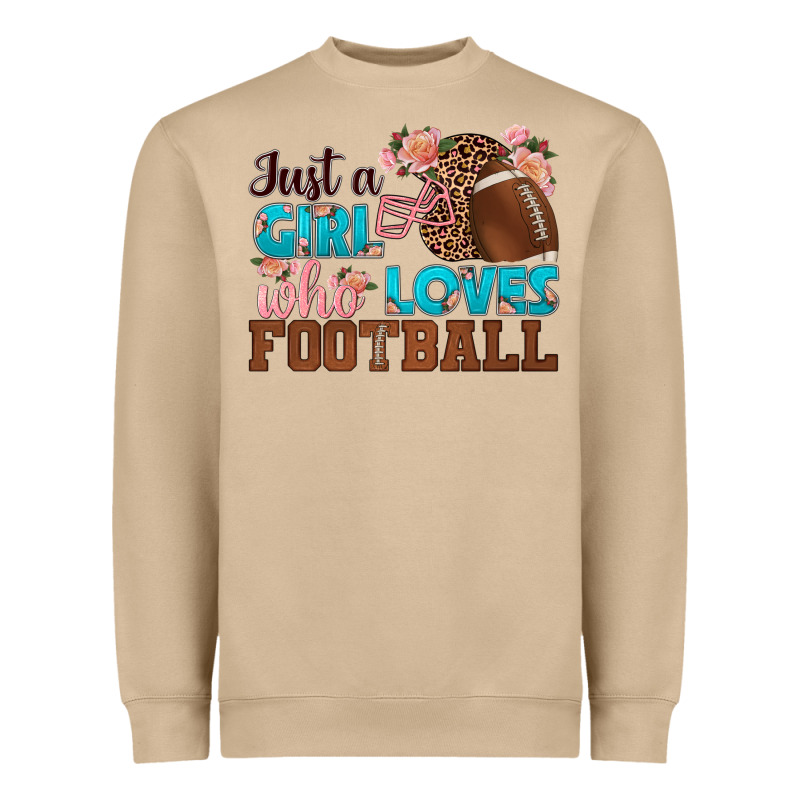 Just A Girl Who Loves Football Heavyweight Sweatshirt by HRA Design Shop | Teevron