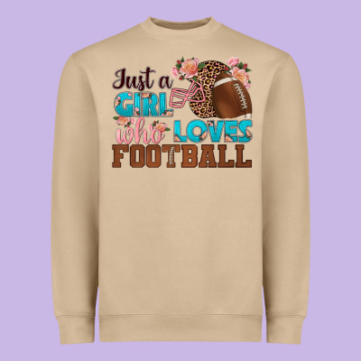 Just A Girl Who Loves Football Heavyweight Sweatshirt Designed By Hra Design Shop