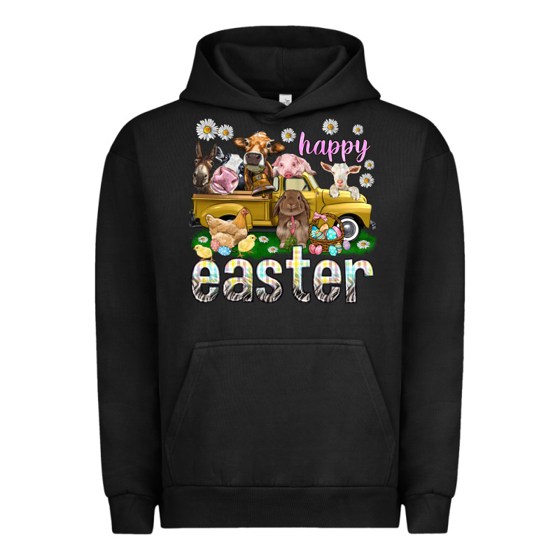 Happy Easter Truck With Farm Animals Urban Hoodie by NancyCooperArtShop | Teevron