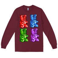 Burgundy jellybear Long Sleeve Tee - AdoDesignShop