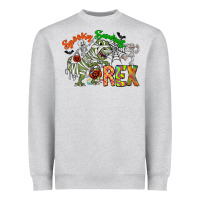 Heather Grey spooky sourus Heavyweight Sweatshirt - CowhideDigitalArt