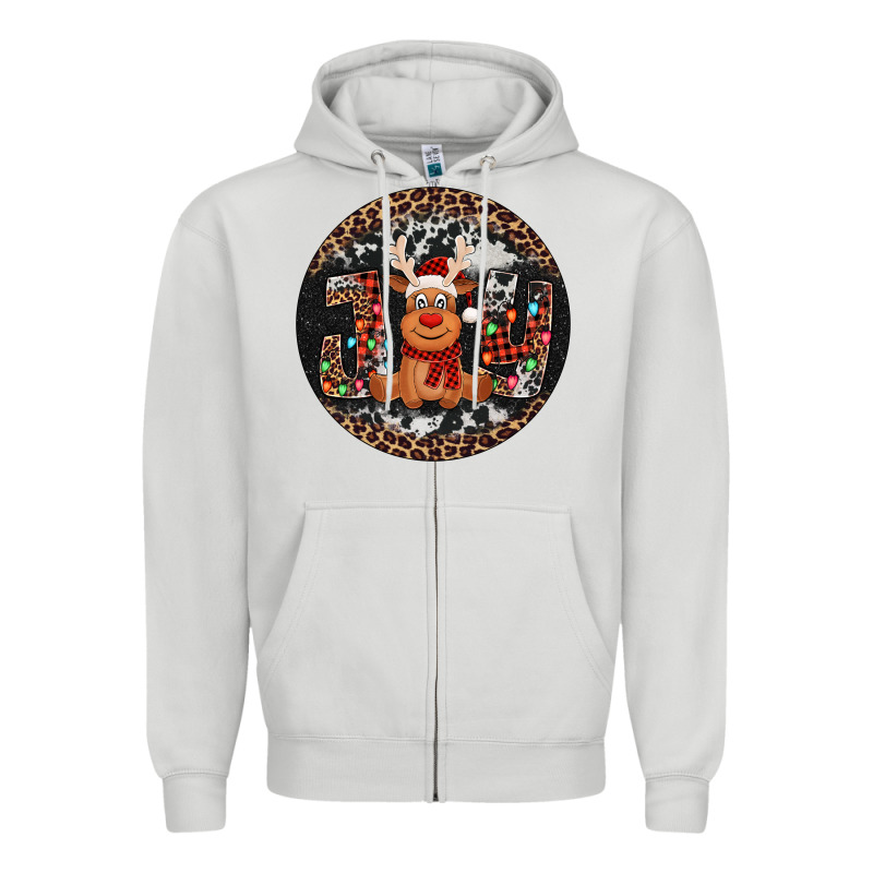 Joy Reindeer Christmas Ornament Zipper Hoodie by Jasminsmagicworld | Teevron
