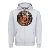 Heather Grey joy reindeer christmas ornament Zipper Hoodie - Jasminsmagicworld