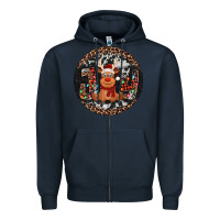 Navy joy reindeer christmas ornament Zipper Hoodie - Jasminsmagicworld