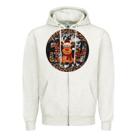 Oatmeal Heather joy reindeer christmas ornament Zipper Hoodie - Jasminsmagicworld
