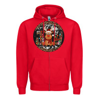 Red joy reindeer christmas ornament Zipper Hoodie - Jasminsmagicworld